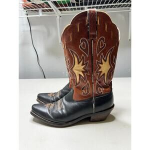 Ariat Women’s Western Cowboy Boots Size 7.5B Two Tone Brown & Black vintage